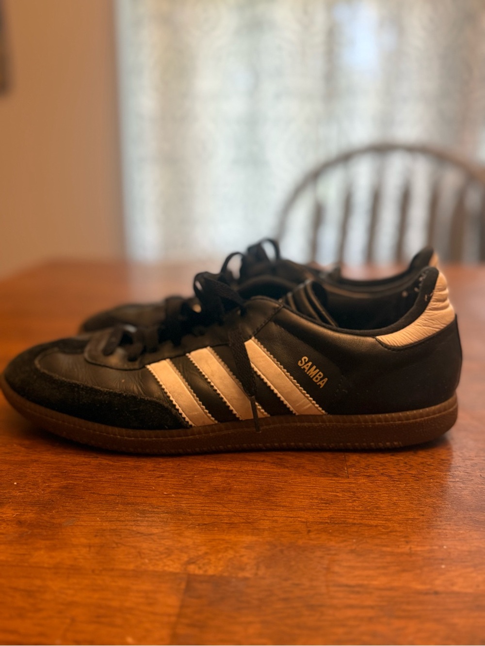 adidas Samba Black with White Stripes Sneakers